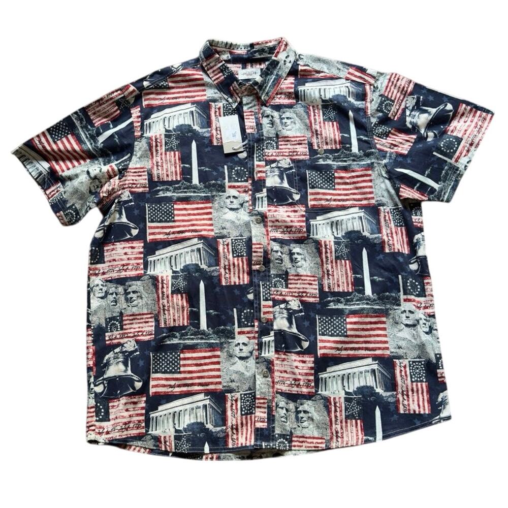American Legacy Shirt 2XL – USA Patriotic Print – Retro Style 100% Cotton – NWT